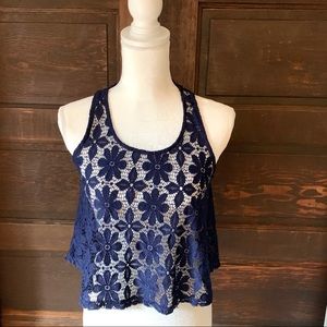 MINE Floral Crop Tank Top